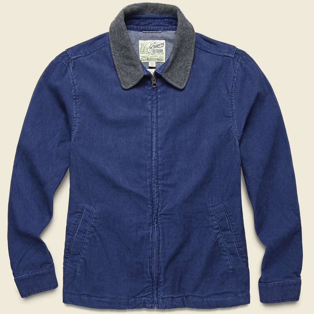 Grayers Conrad‎ Corduroy Bomber Jacket Indigo Blue XS Cold Weather Rated Zip Up